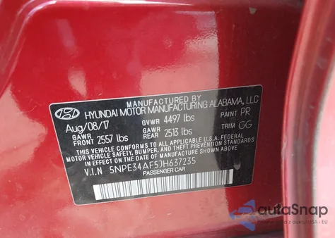 2018 Hyundai Sonata Sel z USA, uszkodzony, nr VIN 5NPE34AF5JH637235